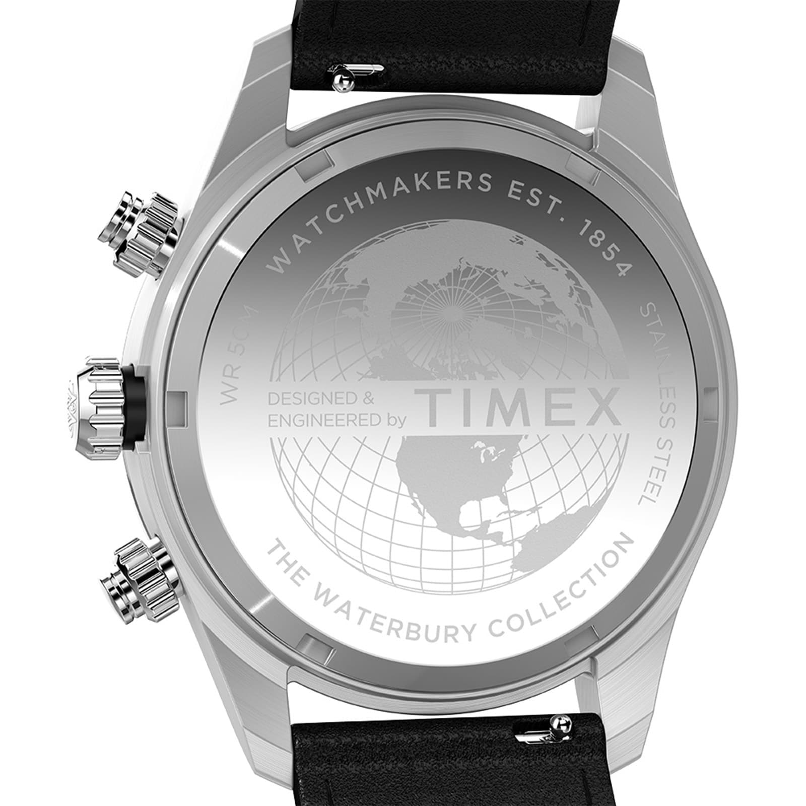 Timex Waterbury Heritage Chronograph 39mm Mens Watch Silver