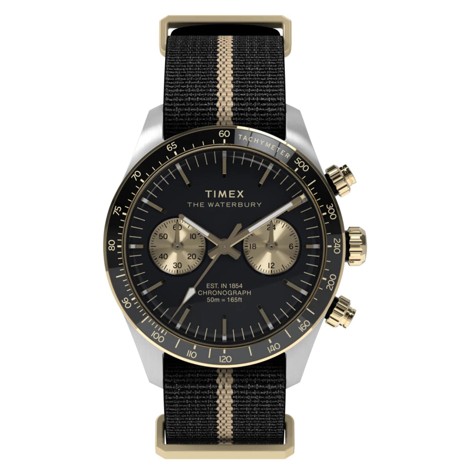 Timex Waterbury Heritage Chronograph 39mm Mens Watch Black