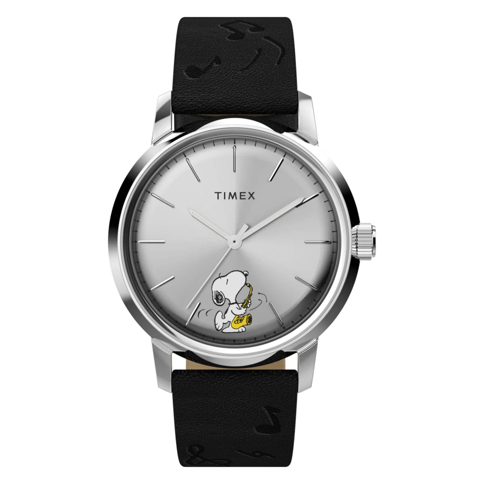 Timex Timex x Peanuts Marlin Automatic Saxophonist 40mm Mens Watch Silver