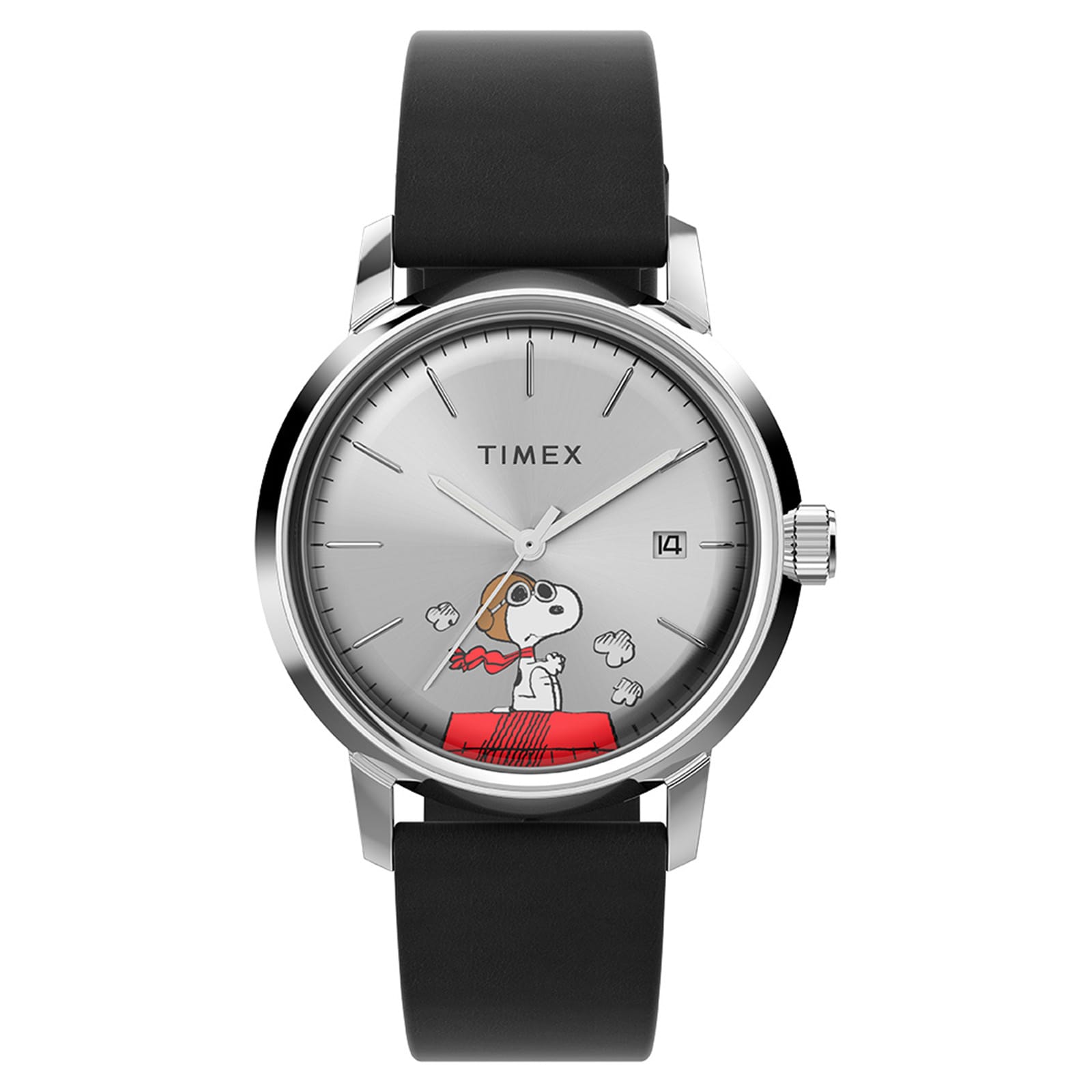 Timex Timex Marlin Automatic x Peanuts Snoopy Flying Ace 40mm Mens Watch Silver