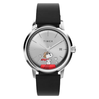 Timex Timex Marlin Automatic x Peanuts Snoopy Flying Ace 40mm Mens Watch Silver