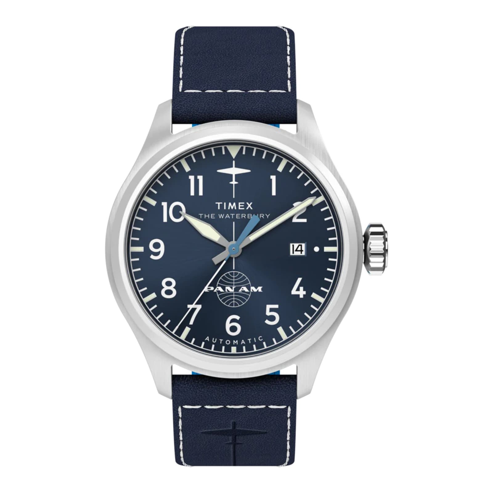Timex Timex x Pan Am Waterbury Automatic Ace 41mm Mens Watch Blue