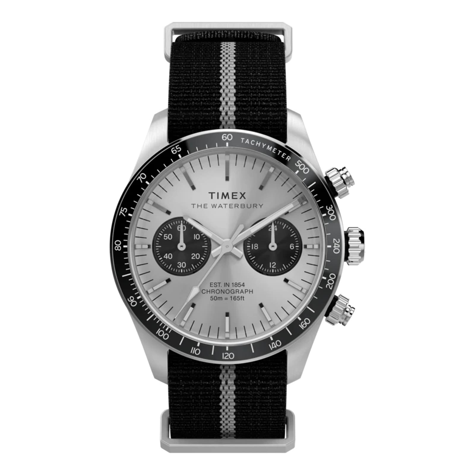 Timex Waterbury Heritage Chronograph 39mm Mens Watch Silver