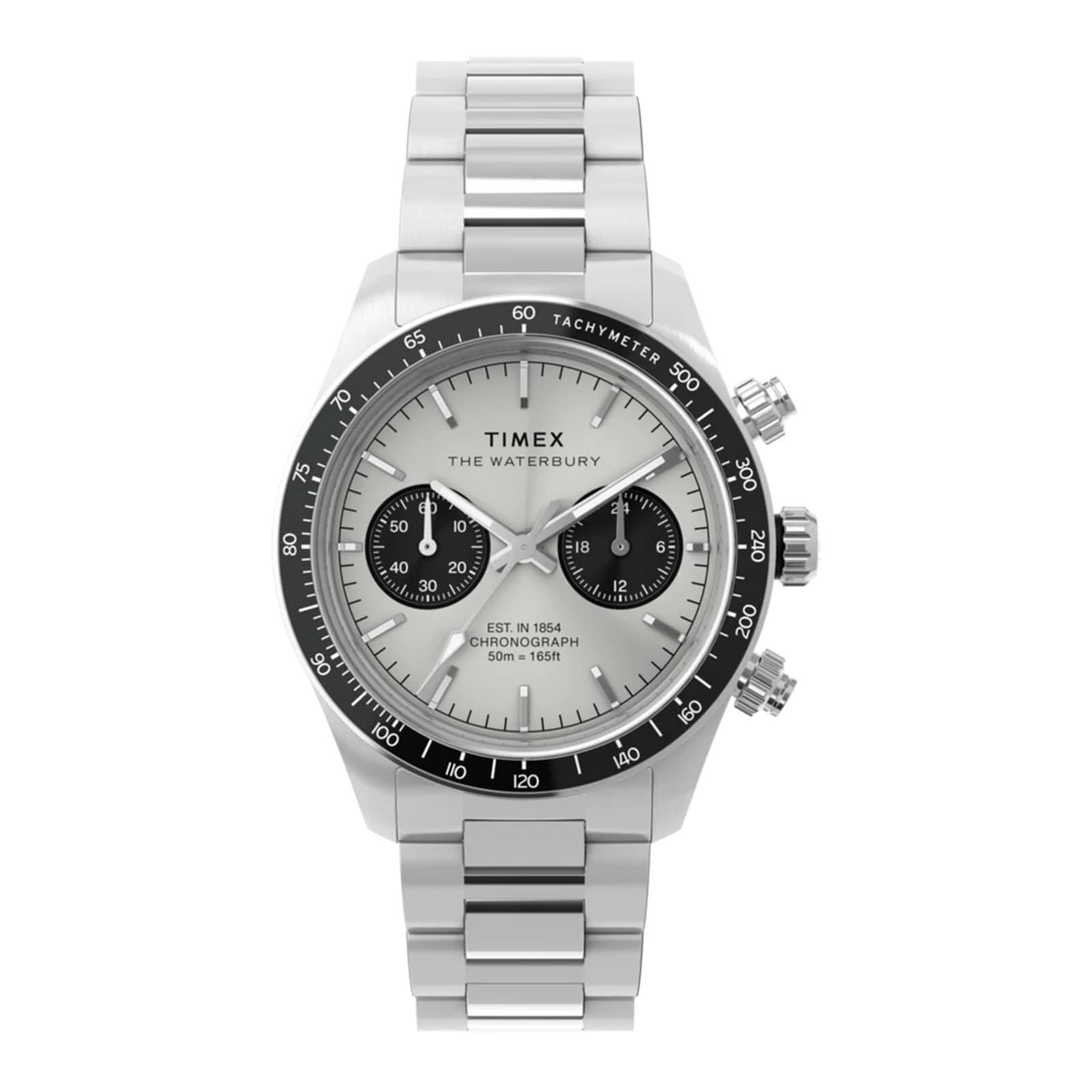 Timex Waterbury Heritage Chronograph 39mm Mens Watch Silver
