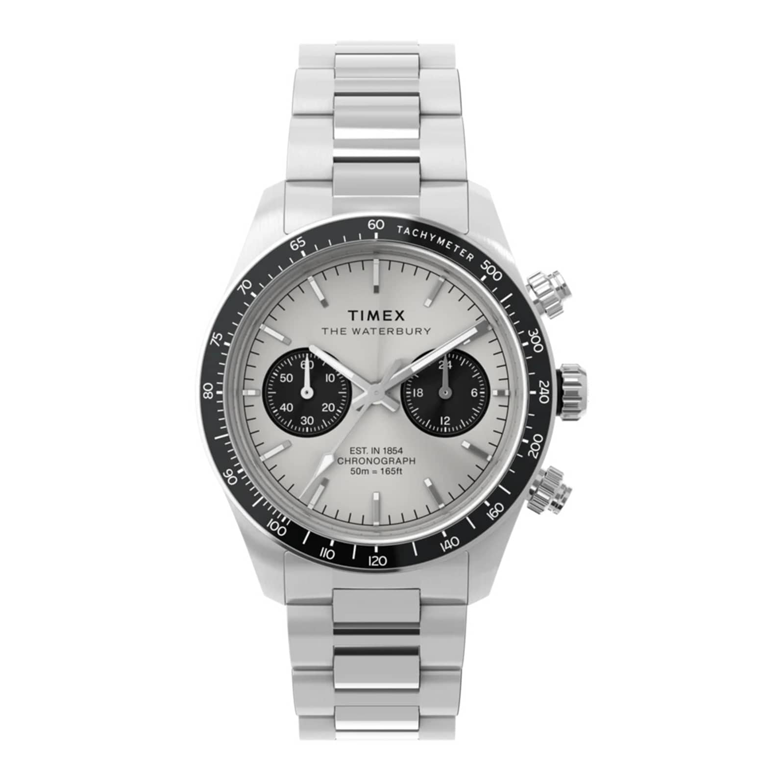 Timex Waterbury Heritage Chronograph 39mm Mens Watch Silver