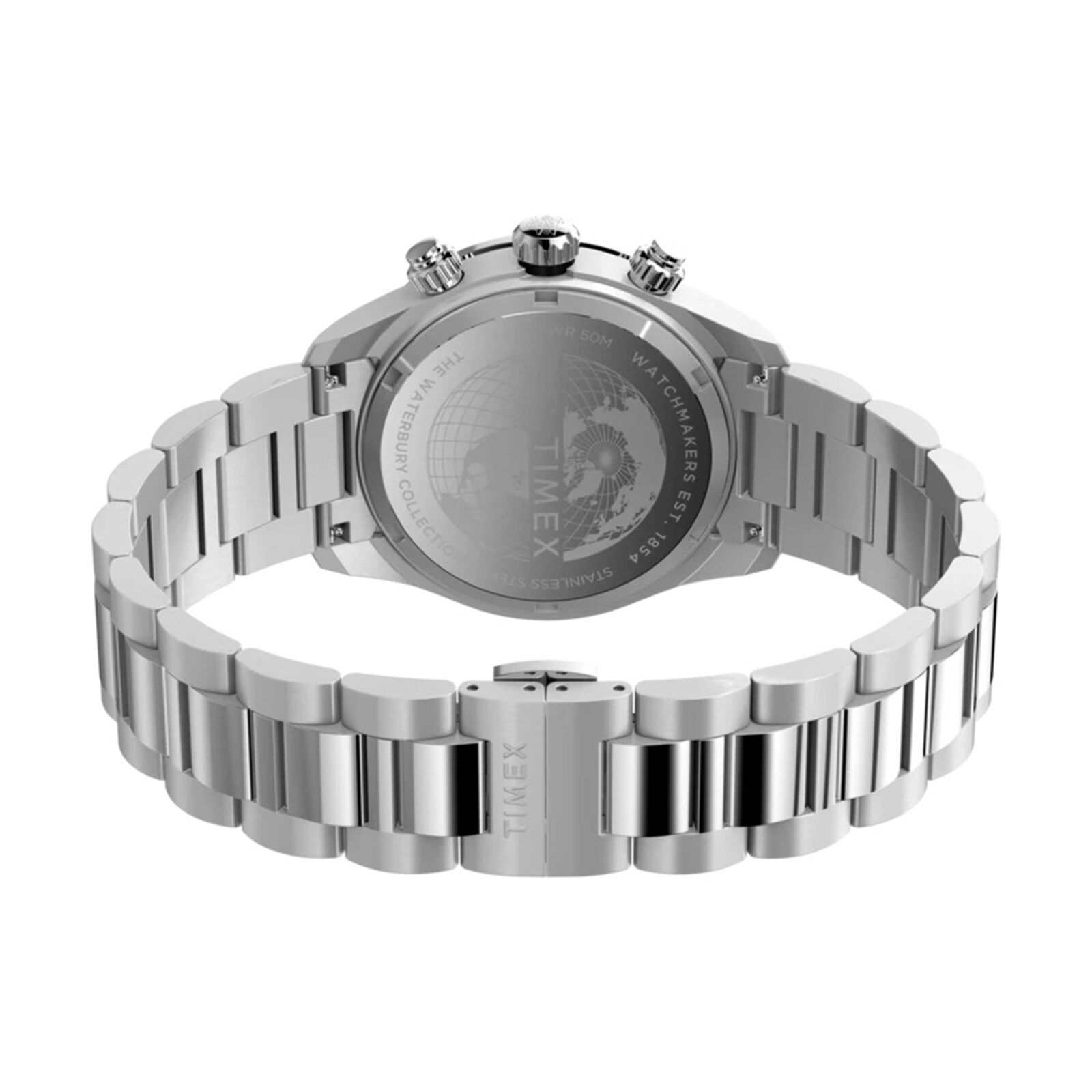 Timex Waterbury Heritage Chronograph 39mm Mens Watch Silver