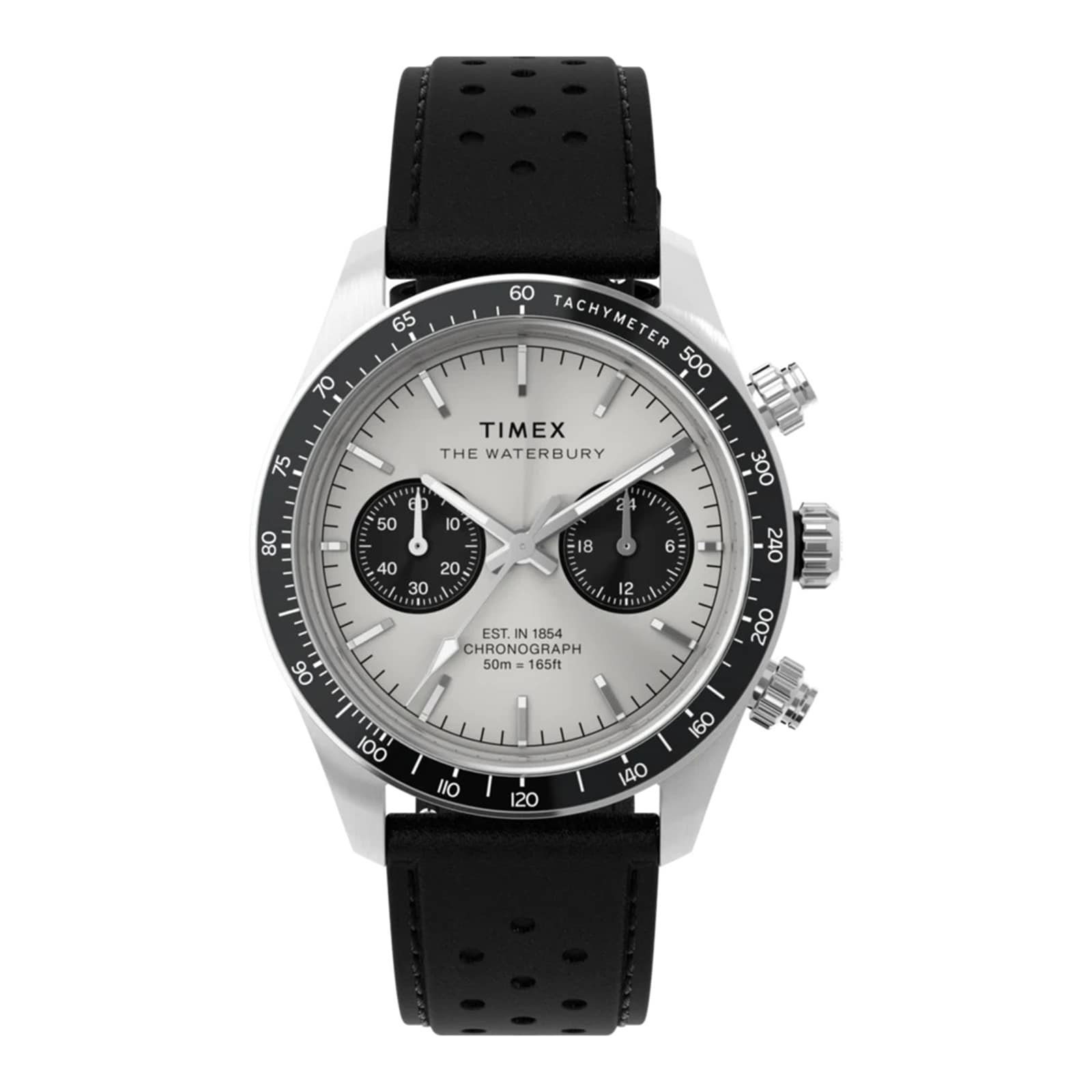 Timex Waterbury Heritage Chronograph 39mm Mens Watch Silver