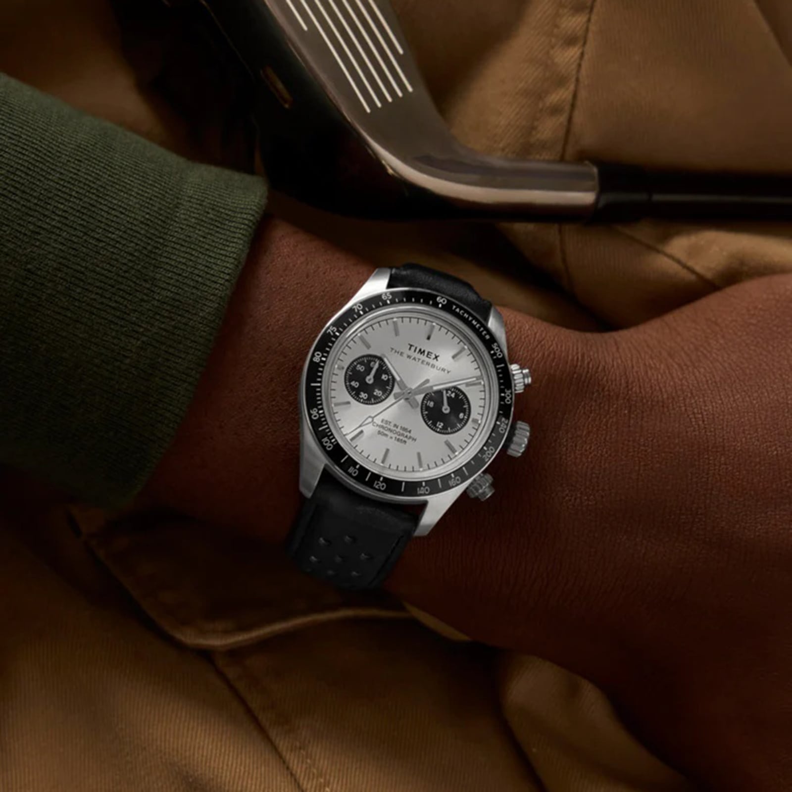 Timex Waterbury Heritage Chronograph 39mm Mens Watch Silver