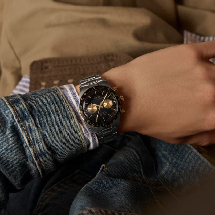 Timex Waterbury Heritage Chronograph 39mm Mens Watch Black