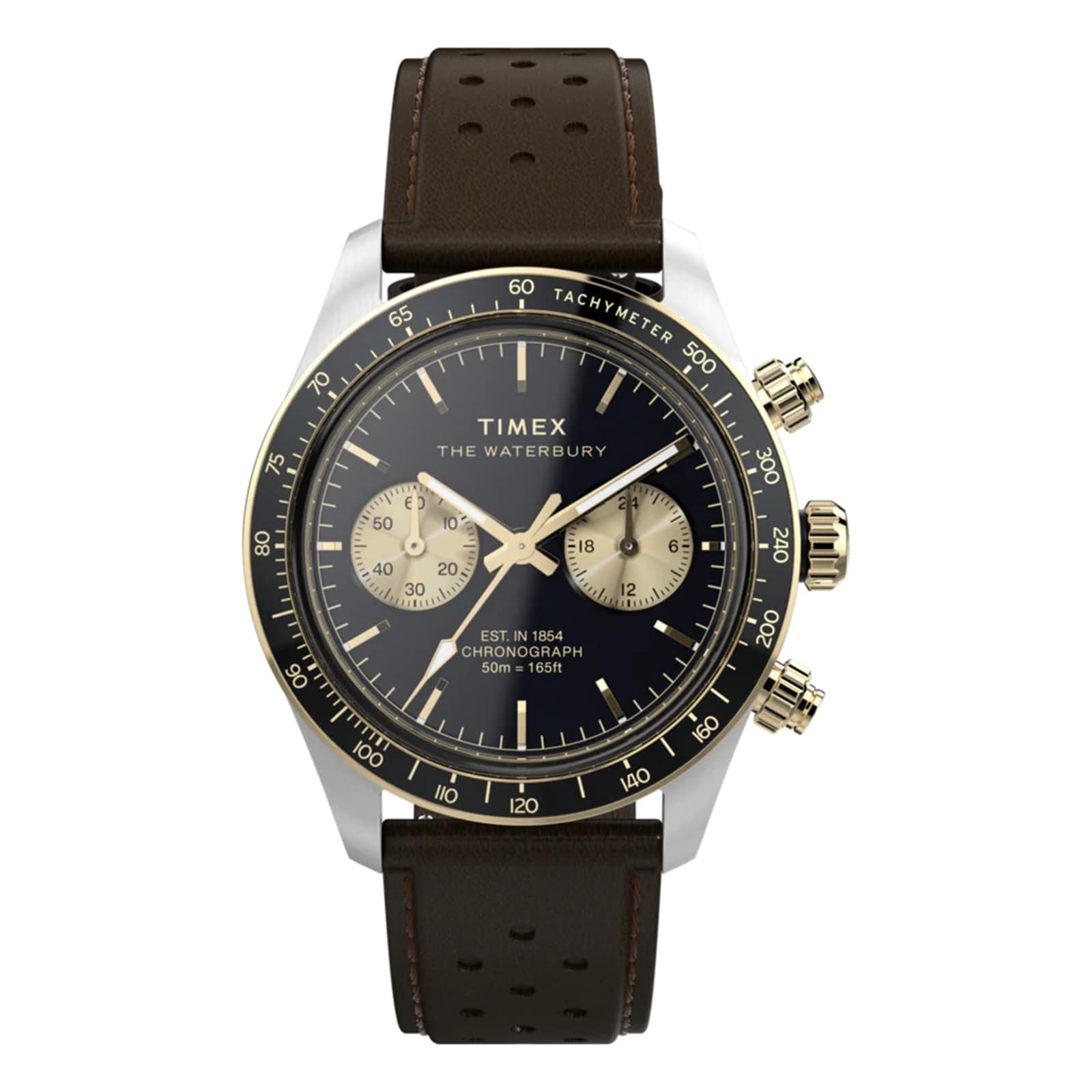 Timex Waterbury Heritage Chronograph 39mm Mens Watch Black