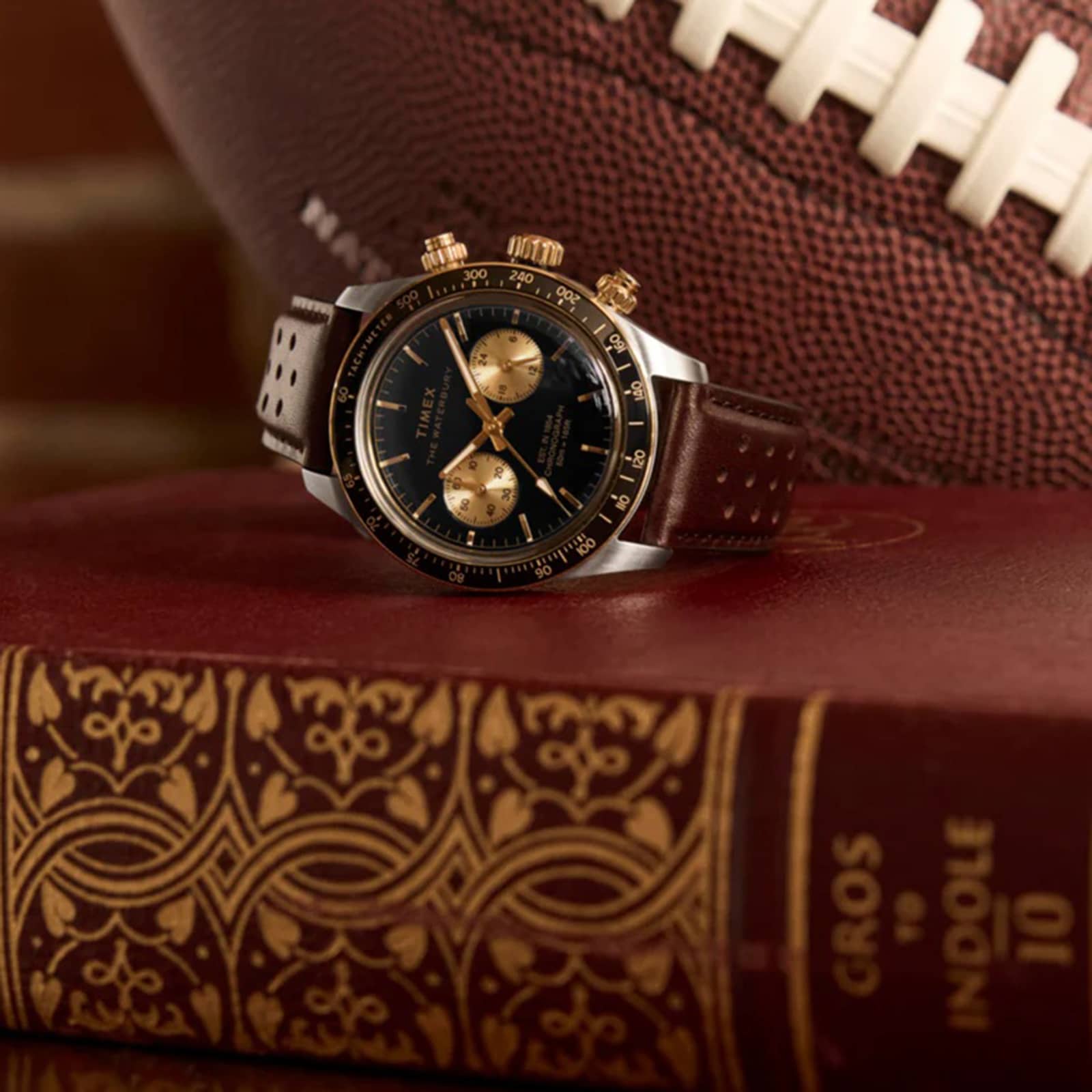 Timex Waterbury Heritage Chronograph 39mm Mens Watch Black