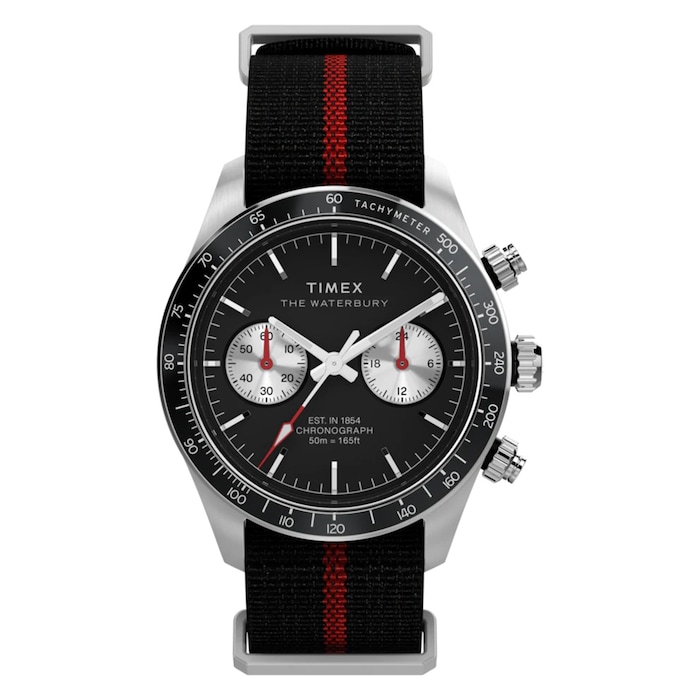 Timex Waterbury Heritage Chronograph 39mm Mens Watch Black