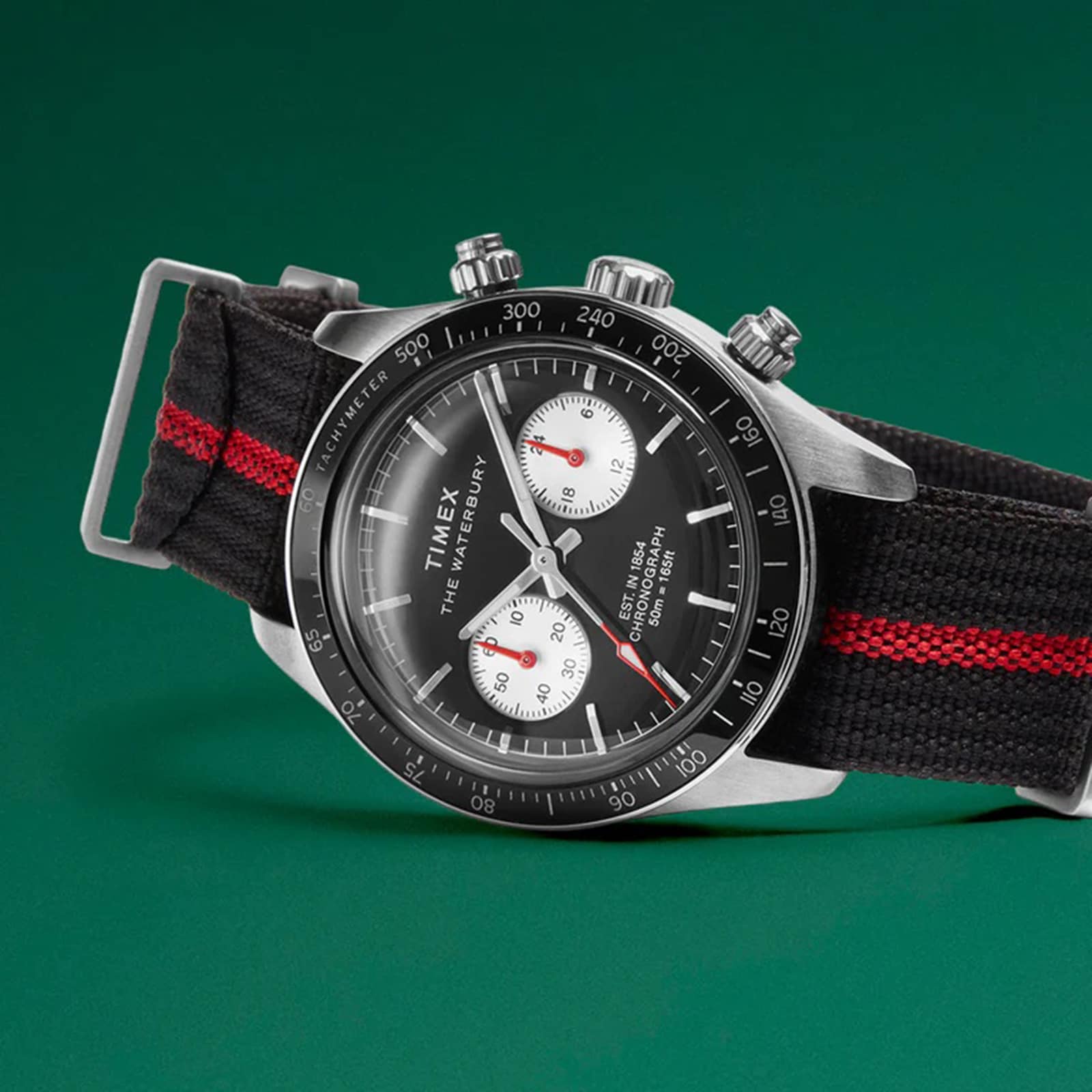 Timex Waterbury Heritage Chronograph 39mm Mens Watch Black