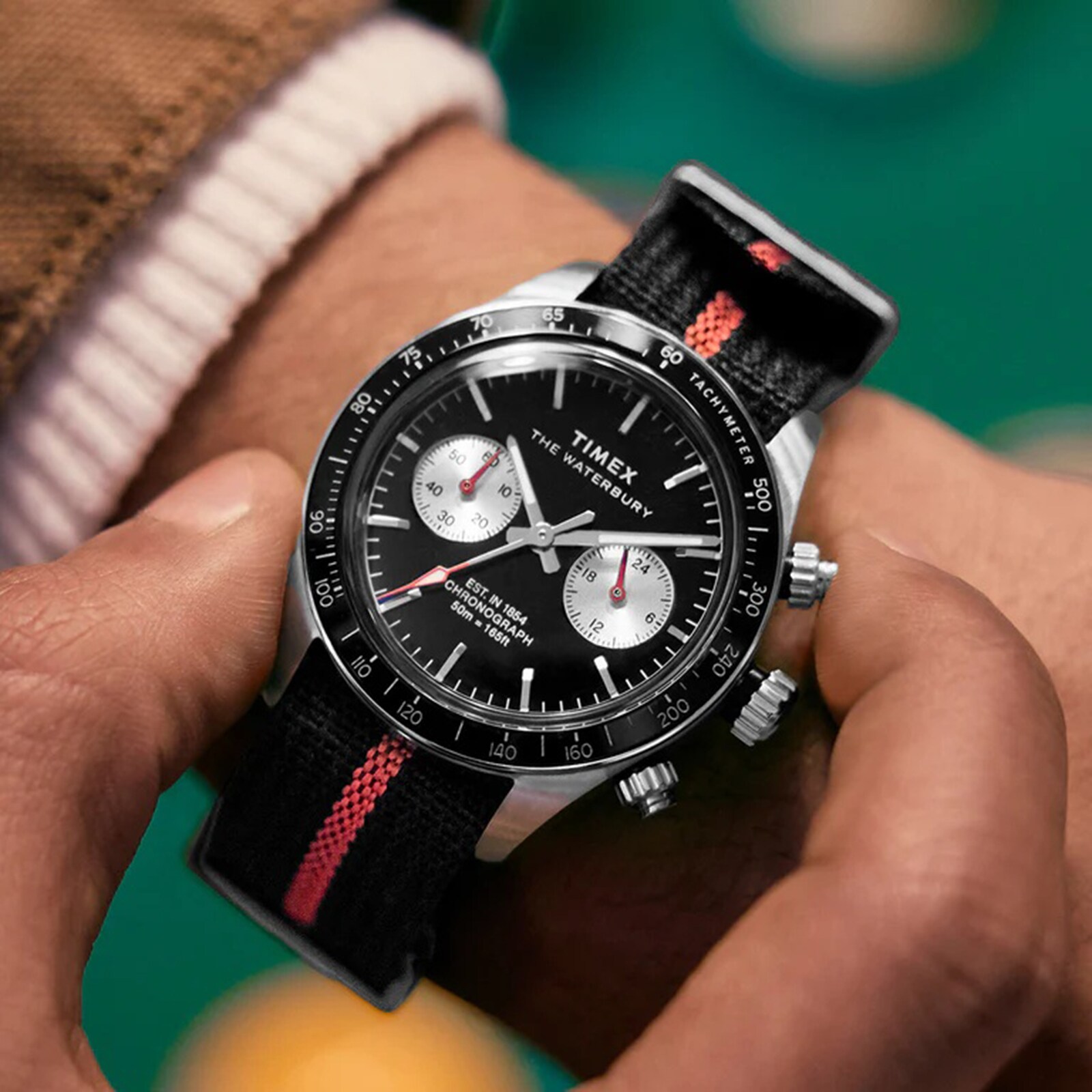 TIMEX THE WATERBURY COLLECTION 腕時計 Timex Waterbury Heritage Chronograph 39mm Mens Watch Black