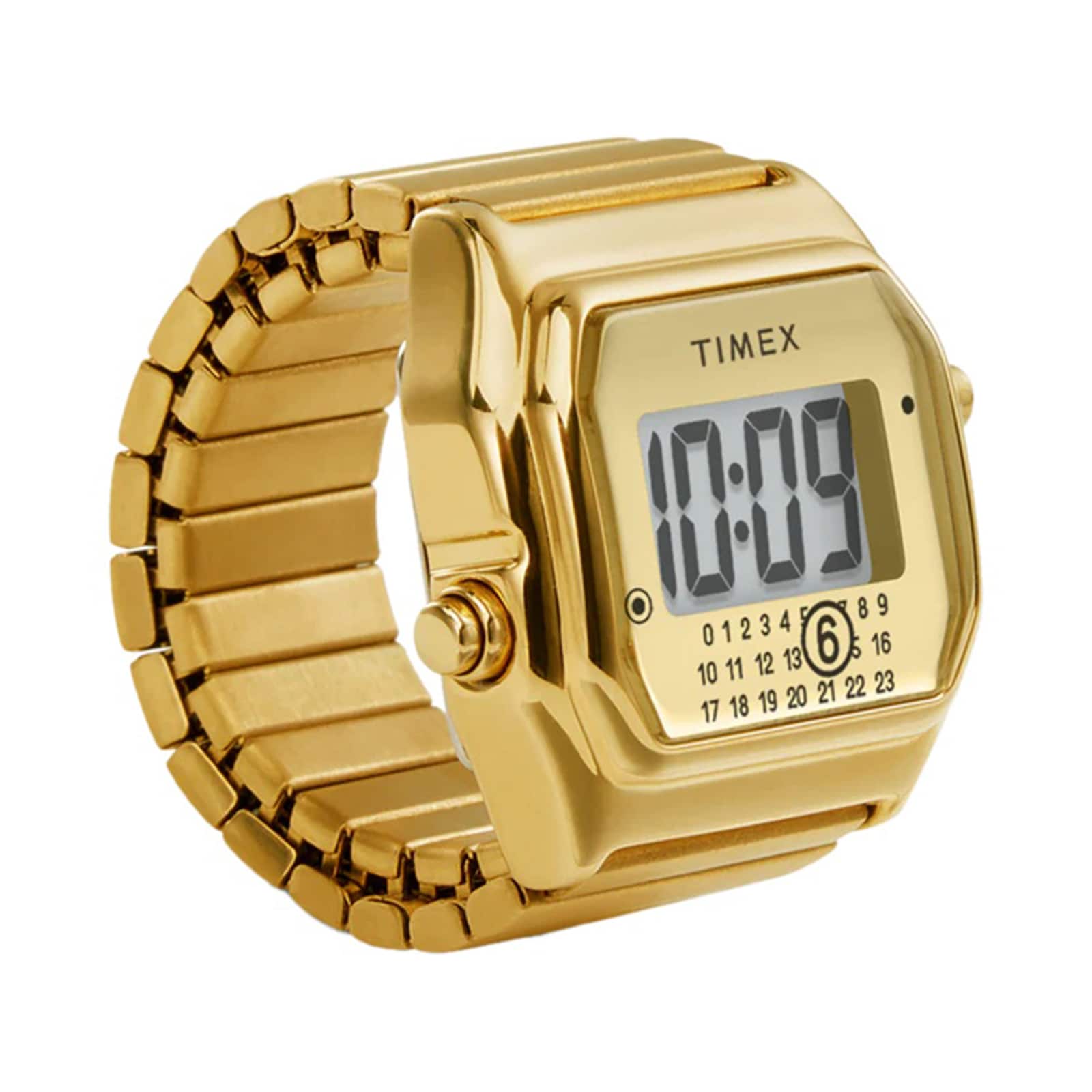 Timex MM6 X Timex T80 20mm S/M Unisex Ring Watch Gold TW2Y50100JR