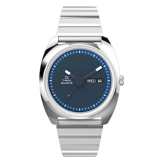 Timex Q Timex 1975 Enigma Reissue 37mm Mens Watch Blue