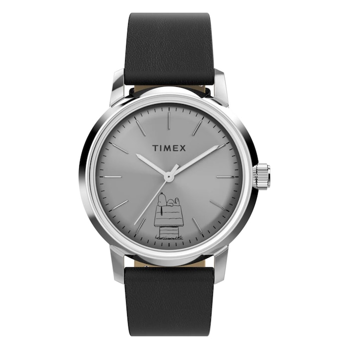 Timex Timex x Peanuts Marlin Automatic 75th Anniversary Edition 40mm Mens Watch Silver