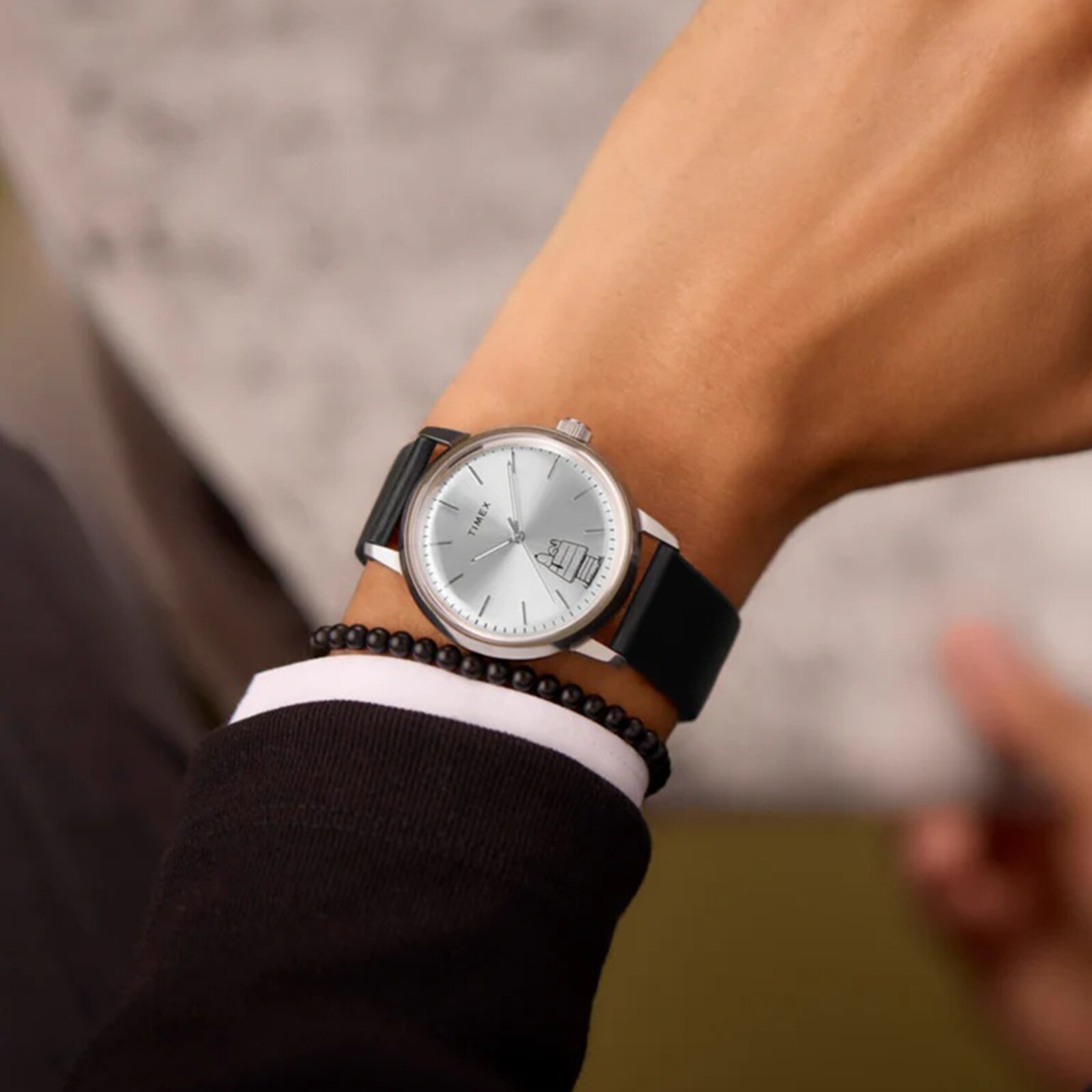 Timex Timex x Peanuts Marlin Automatic 75th Anniversary Edition 40mm Mens Watch Silver