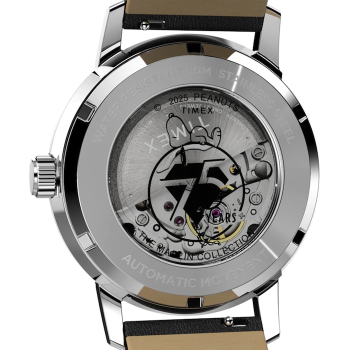 Timex Timex x Peanuts Marlin Automatic 75th Anniversary Edition 40mm Mens Watch Silver