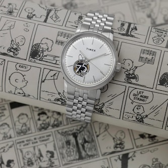 Timex Timex x Peanuts Marlin Automatic 75th Anniversary 40mm Mens Watch Silver