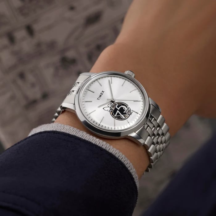 Timex Timex x Peanuts Marlin Automatic 75th Anniversary 40mm Mens Watch Silver