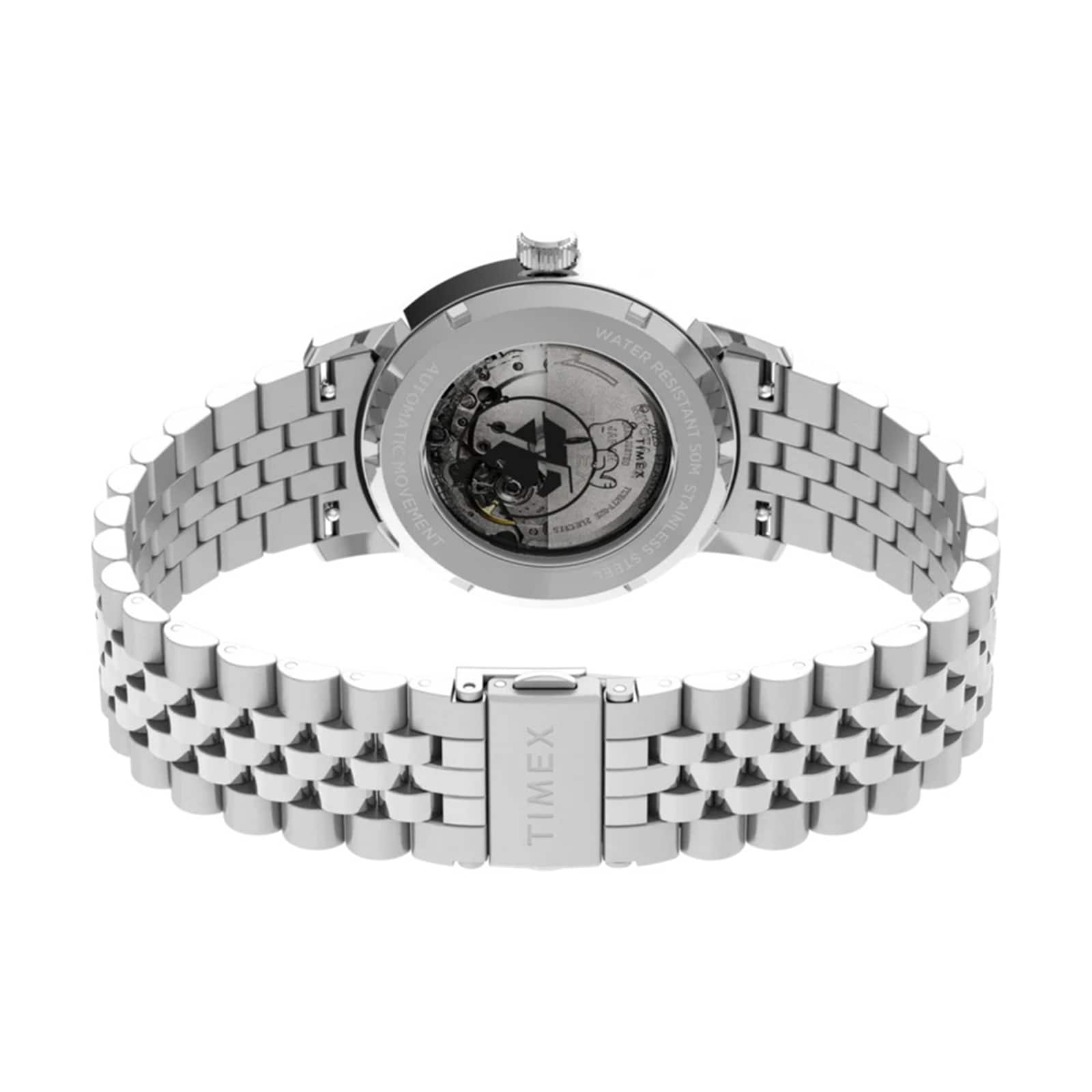 Timex Timex x Peanuts Marlin Automatic 75th Anniversary 40mm Mens Watch Silver
