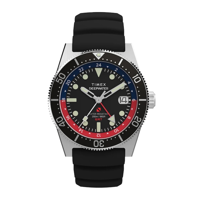 Timex Deepwater Reef 200 GMT 41mm Black Rubber Strap