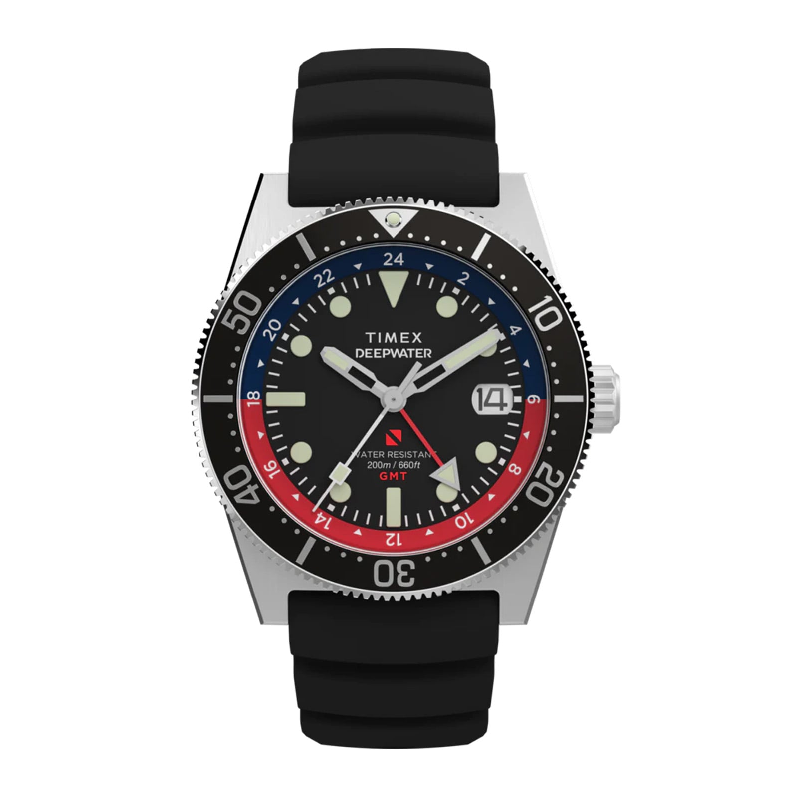 Timex Deepwater Reef 200 GMT 41mm Black Rubber Strap