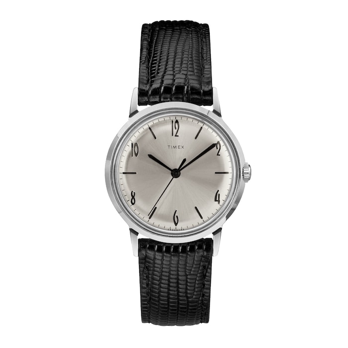 Timex Marlin Mechanical 34mm Silver Mens Watch