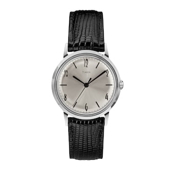 Timex Marlin Mechanical 34mm Silver Mens Watch