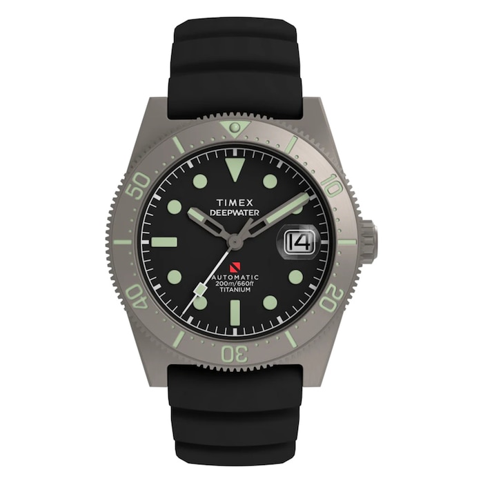 Timex Deepwater Reef 200 Titanium Automatic 41mm Mens Watch Black