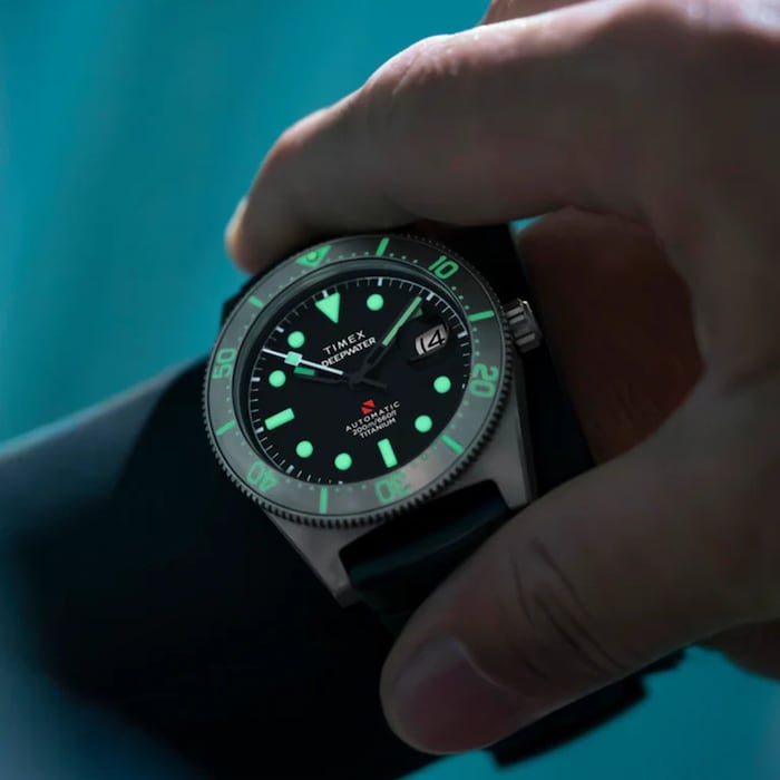 Timex Deepwater Reef 200 Titanium Automatic 41mm Mens Watch Black