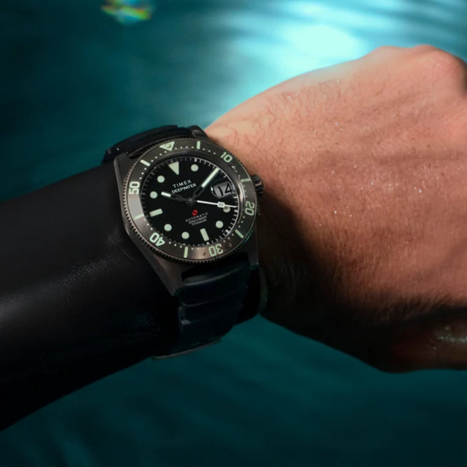 Timex Deepwater Reef 200 Titanium Automatic 41mm Mens Watch Black