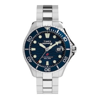 Timex Deepwater 200m 44mm Mens Watch Blue