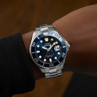 Timex Deepwater 200m 44mm Mens Watch Blue