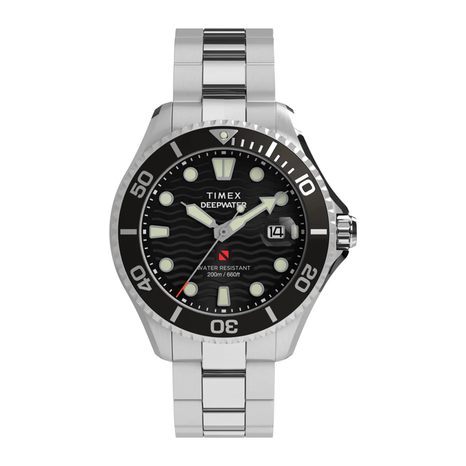 Timex Deepwater Meridian 200 44mm Mens Watch Black TW2W82000VQ