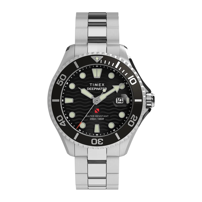Timex Deepwater Meridian 200 44mm Mens Watch Black