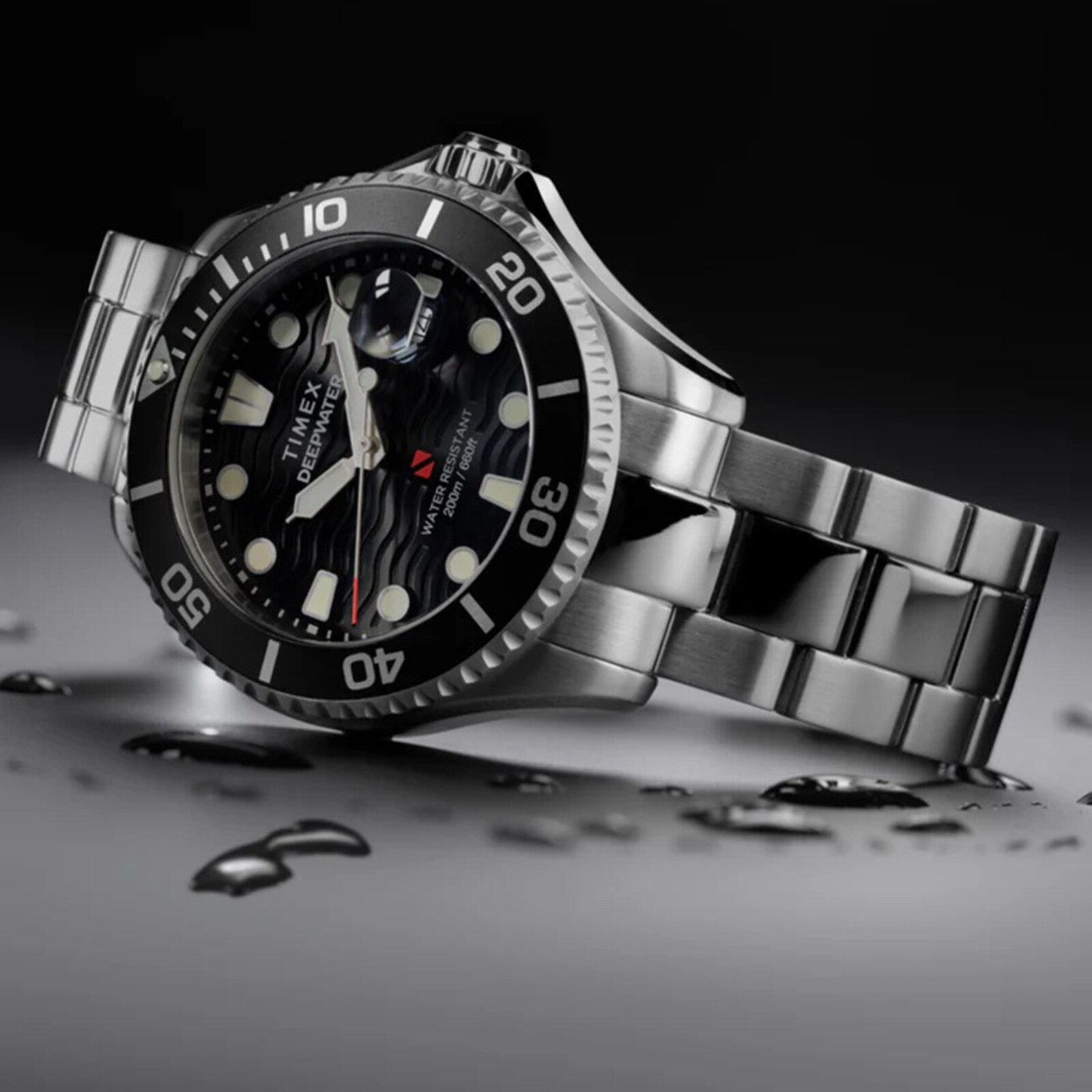 Timex Deepwater Meridian 200 44mm Mens Watch Black TW2W82000VQ