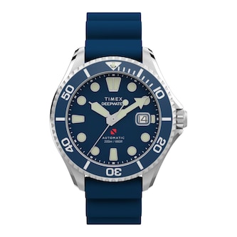 Timex Deepwater Meridian 200 Automatic 44mm Mens Watch Blue