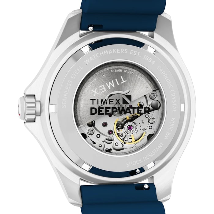 Timex Deepwater Meridian 200 Automatic 44mm Mens Watch Blue