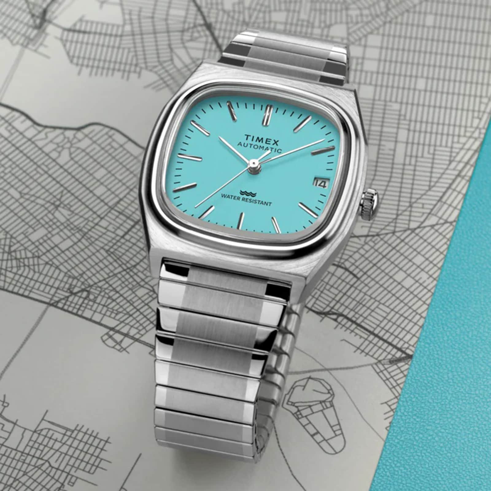 Timex Automatic 1983 E Line 34mm Mens Watch Blue