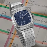 Timex E Line Automatic 1983 34mm Mens Watch Blue