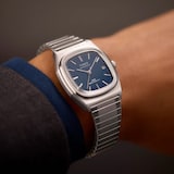 Timex E Line Automatic 1983 34mm Mens Watch Blue