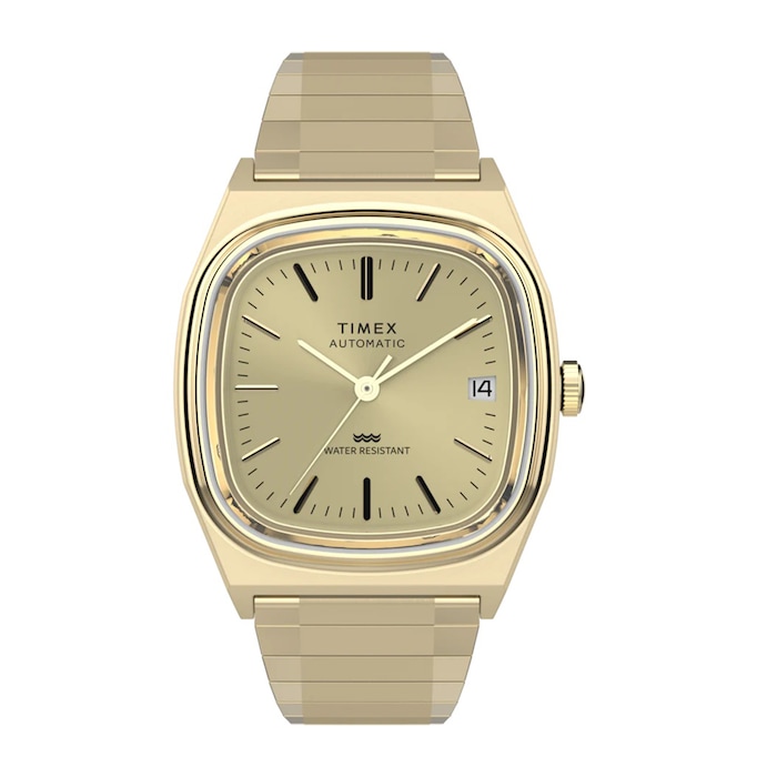 Timex Automatic 1983 E Line Reissue 34mm Ladies Watch Gold
