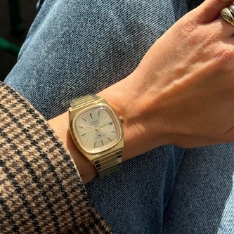 Timex Automatic 1983 E Line Reissue 34mm Ladies Watch Gold