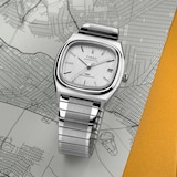 Timex Automatic 1983 E Line Reissue 34mm Mens Watch Silver