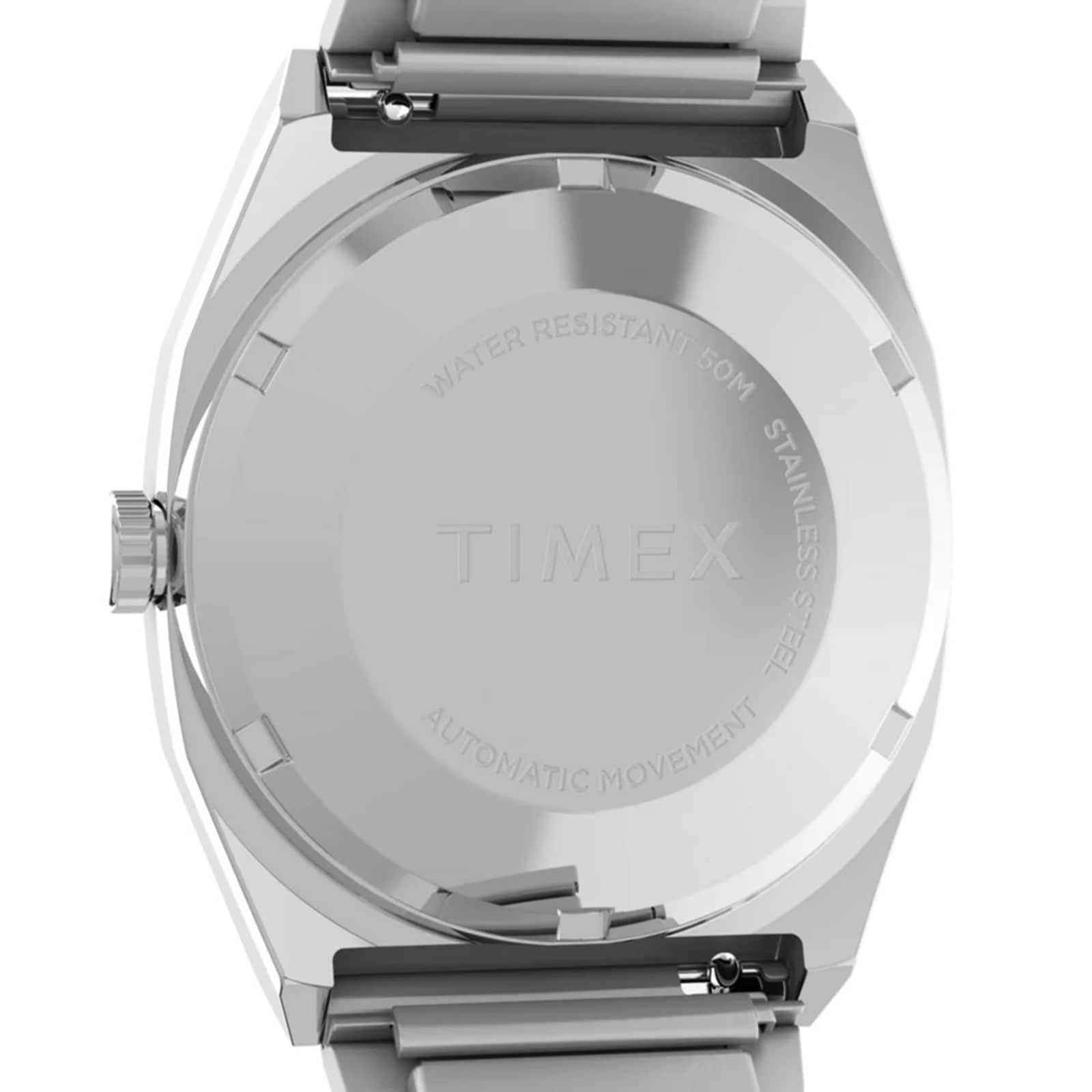 Timex Automatic 1983 E Line Reissue 34mm Mens Watch Silver