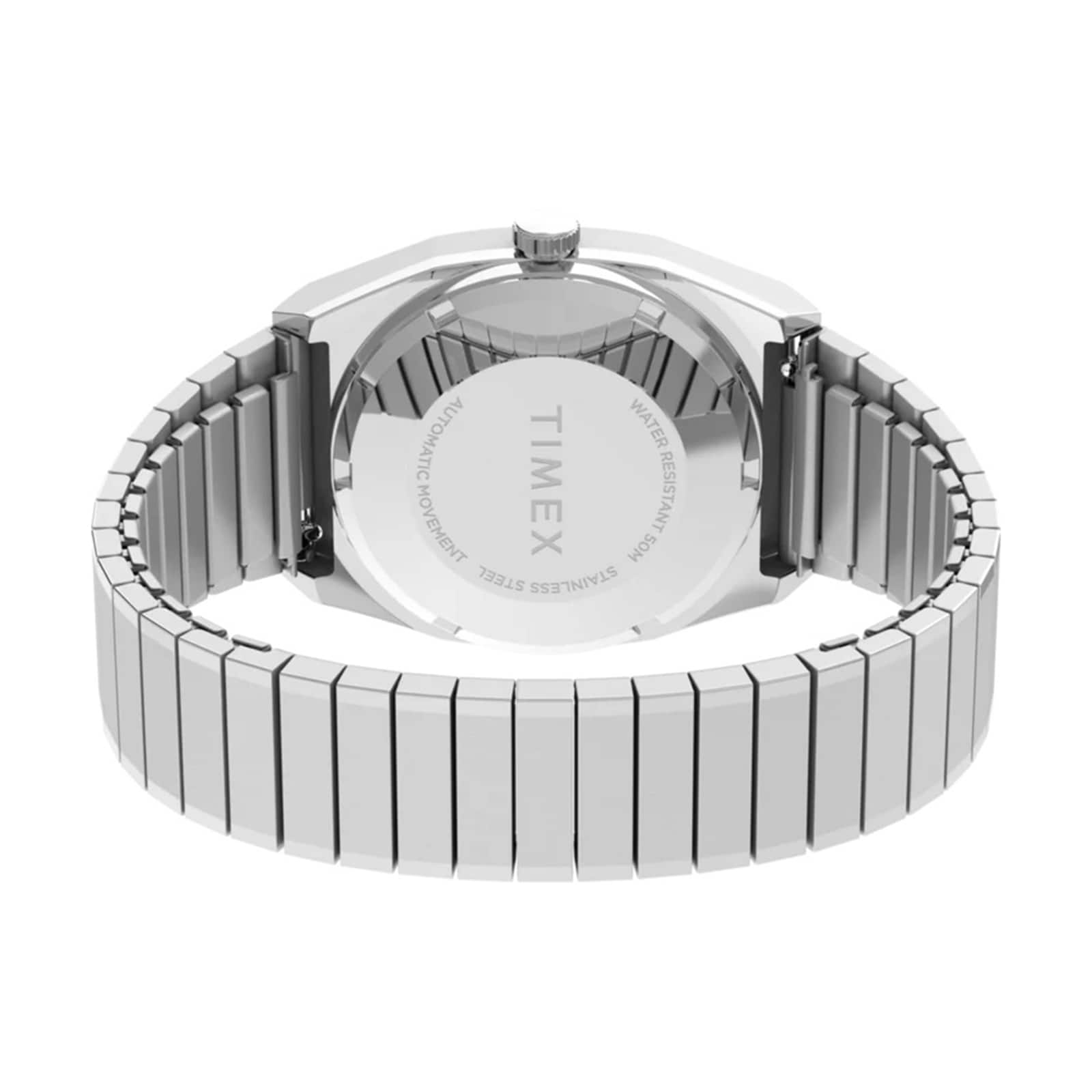 Timex Automatic 1983 E Line Reissue 34mm Mens Watch Silver