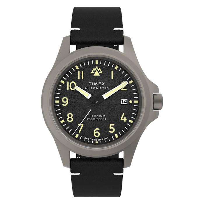 Timex Expedition Field Post Titanium Automatic 41mm Mens Watch Black