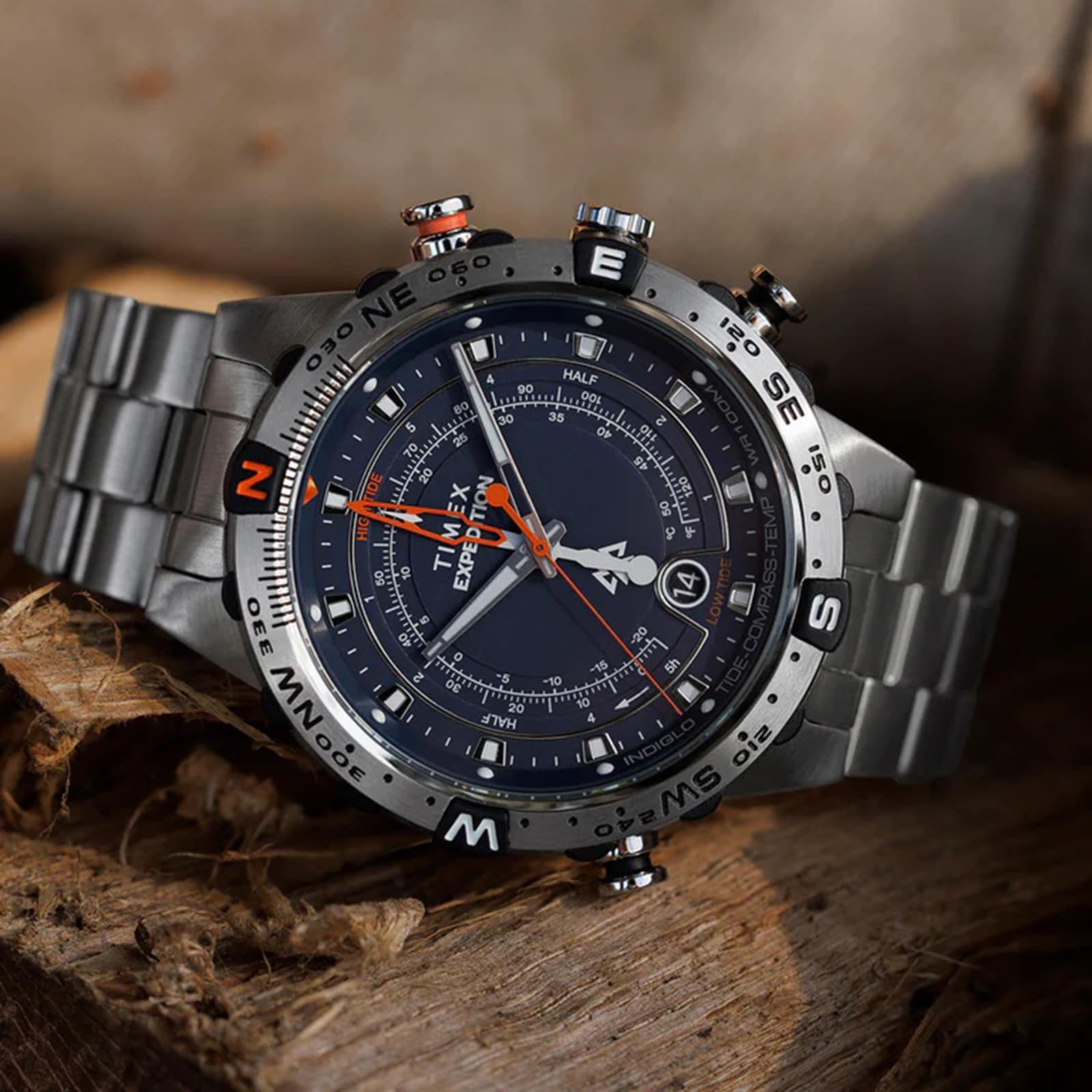 Timex Expedition Tide-Temp-Compass 45mm Mens Watch Blue